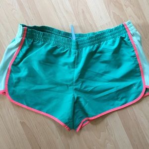 Danskin nylon athletic shorts w built in brief 2X
